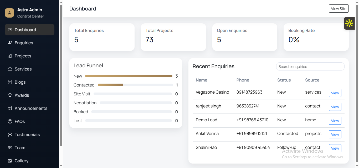 Smart Real Estate Management & CRM System