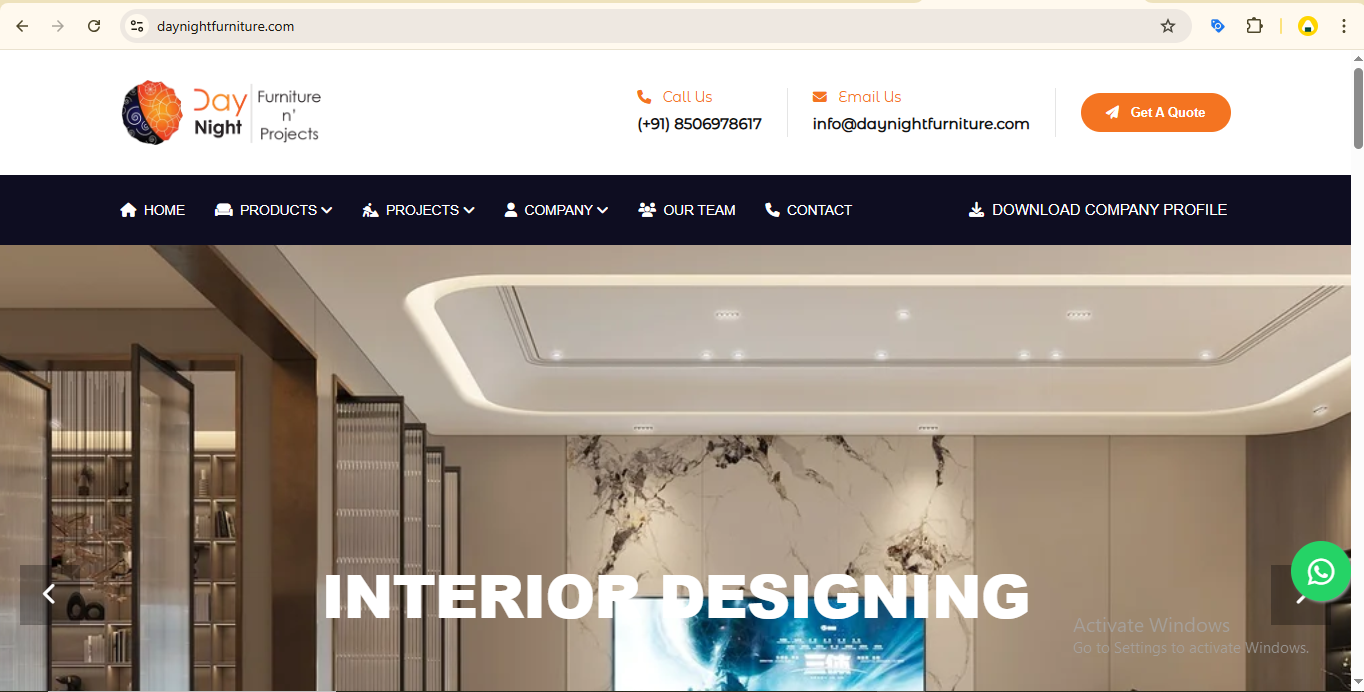 Day Night Furniture – Interior & Furniture Business Website Developed in WordPress